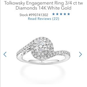 Tolkowsky 14K white gold engagement ring